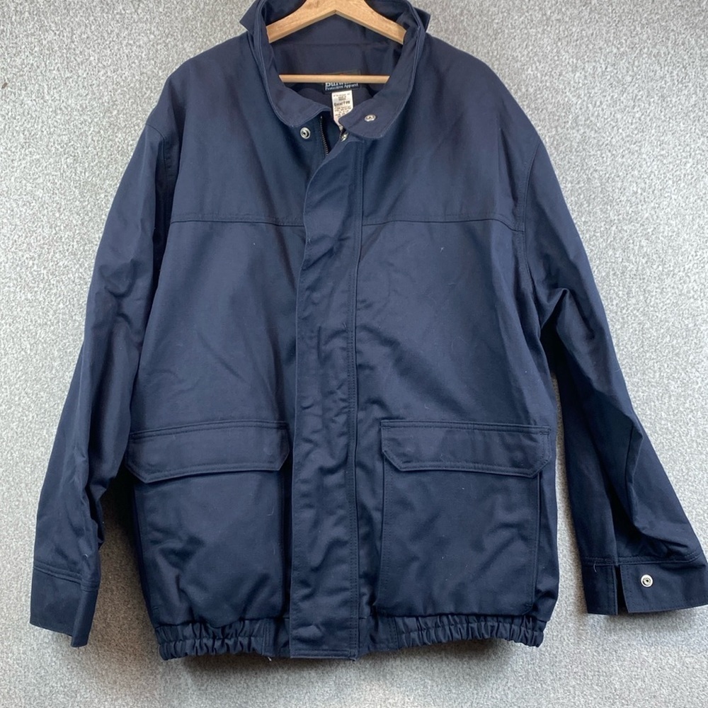 Bulwark FR canvas chore coat XL bomber style zip & snap heavy welding workwear